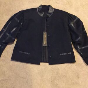 Vintage Dead Stock ADMONT Navy Puff Sleeve Coat